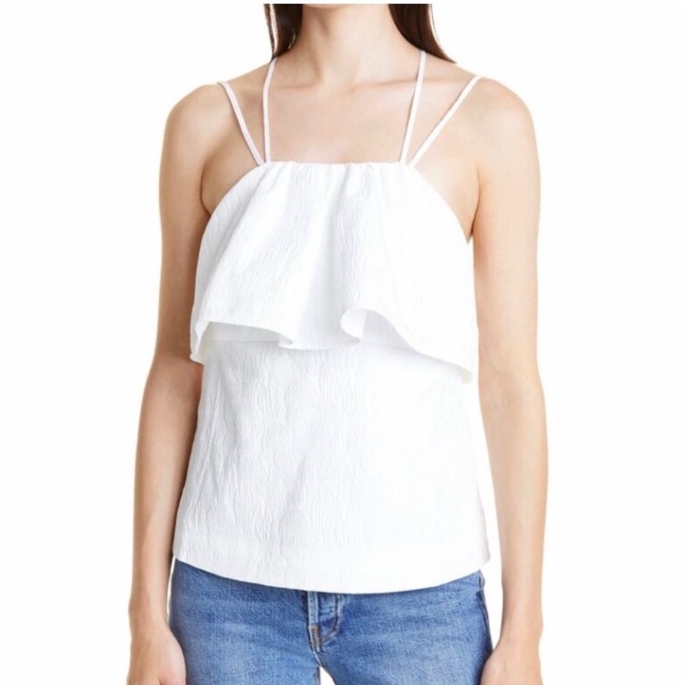 $255 NEW SELF-PORTRAIT IVORY TEXTURED TOP US 0